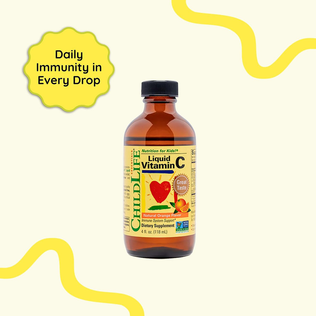 CHILDLIFE ESSENTIALS Vitamina C líquida para niños - Sabor naranja natural - 118 ml
