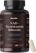 GentRx Suplemento NAD+ y NR - Nicotinamida Ribósido para Energía Celular y Apoyo Antienvejecimiento, 30 Cápsulas