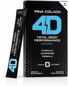 4D Tropical Punch - 25 sobres de vitaminas y energía en polvo - Cero calorías y azúcares - Sin gluten, Non-GMO, Keto y Vegano