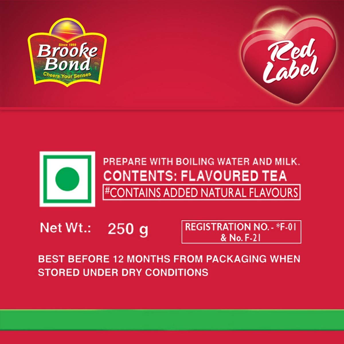Brooke Bond Red Label Natural Care con 5 Ingredientes Ayurvédicos (2 x 250 g)