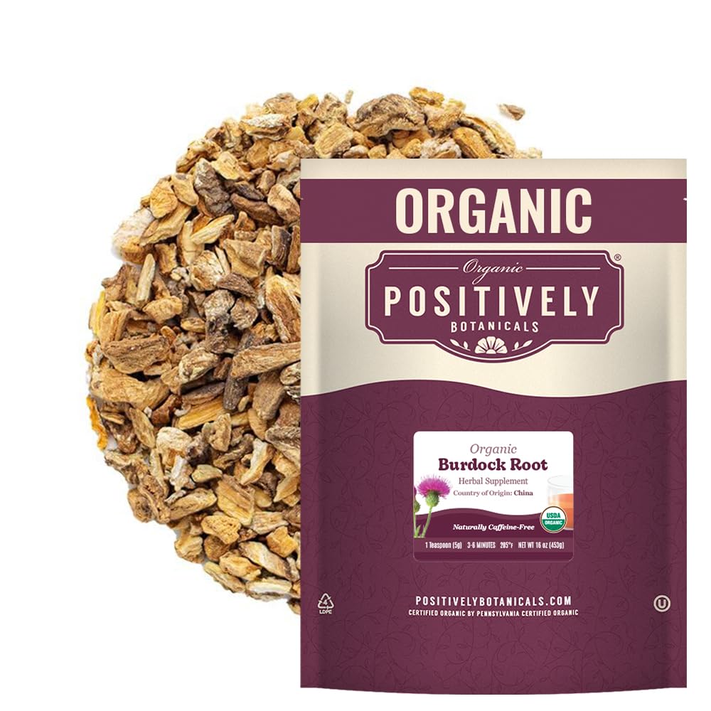 Raíz de Bardana Orgánica (Arctium lappa) - Té de Hierbas de Hojas Sueltas - 454 g