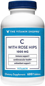 The Vitamin Shoppe C-1000 with Rose Hips, 600 Tablets
