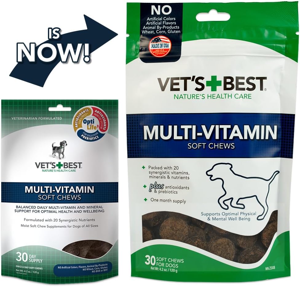 Vet's Best Multivitamínico en Masticables Blandos para Perros - Suministro para 30 Días