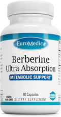 EuroMedica Ultra Absorption - Berberina con GammaSorb para la Salud Metabólica y Hepática - 60 Cápsulas Veganas