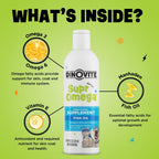 Dinovite SuprOmega Aceite de Pescado para Perros y Gatos - Vitamina E y Omega 3 - Salud de Piel y Pelaje - 227 g (8 oz)