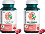 NEURIVA Original Suplemento para el Cerebro con Fosfatidilserina y Neurofactor, Sabor Fresa, 100 Gomitas (2 Envases de 50)