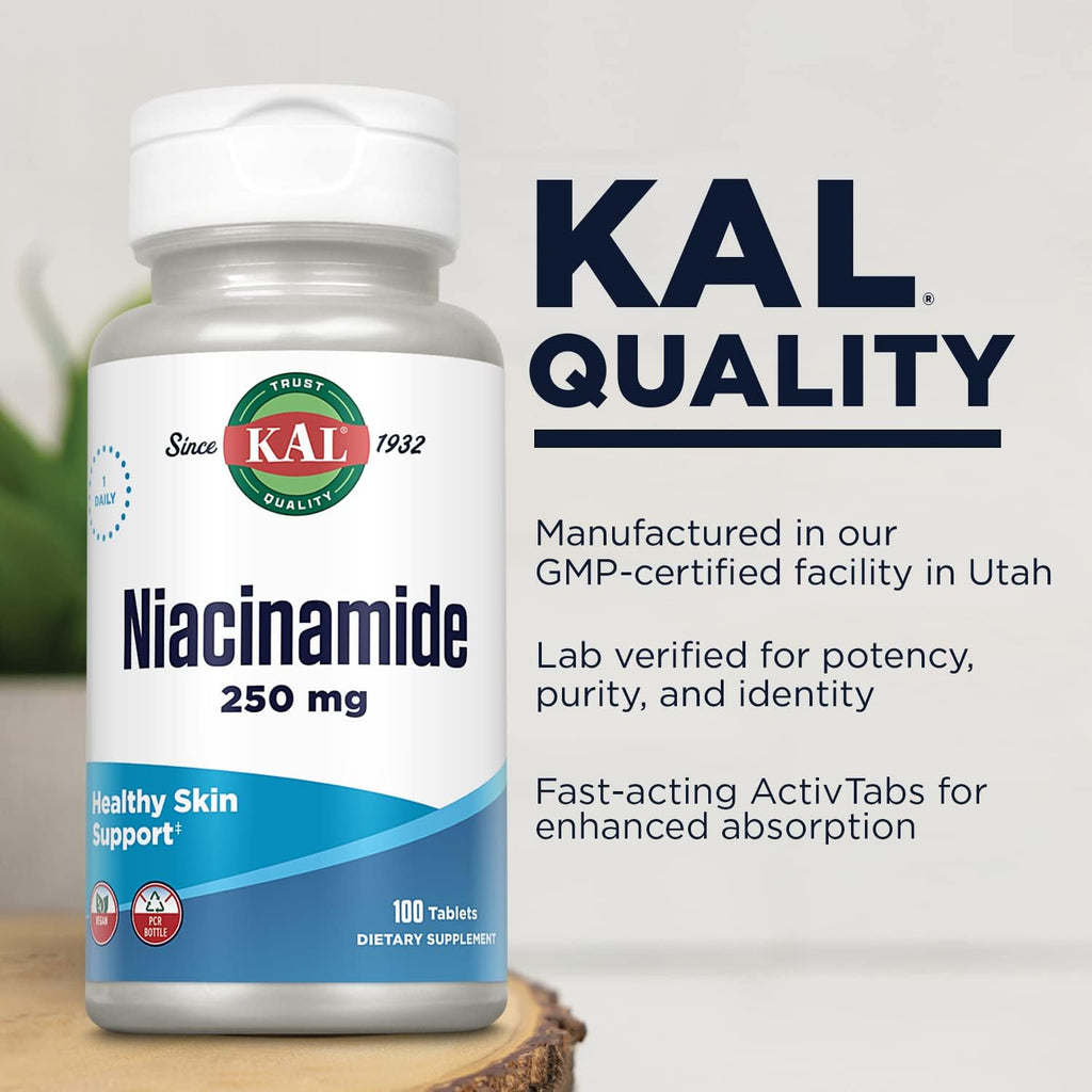 Kal Niacinamida 250 mg, 100 comprimidos