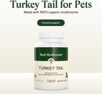 Real Mushrooms Turkey Tail para Mascotas – Suplemento Orgánico para Perros y Gatos – 90 Cápsulas