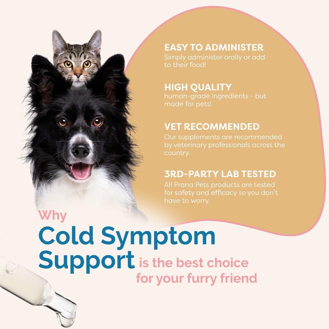 Cold Symptom Support for Cats & Dogs | Natural Formula Safely Aids with Colds, Seasonal Allergies & Kennel Cough | Helps Open Airways for Easy Breathing