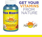 Nature's Life Mega Minerals Complex | Complejo Multimineral + Vitamina D | 250 Cápsulas Vegetales