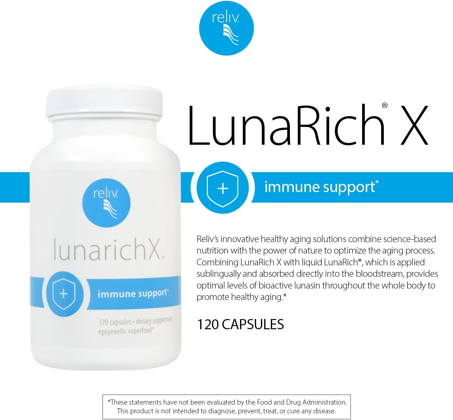 RELIV LunaRich X - Cápsulas de Extracto de Lunasina (120 unidades)