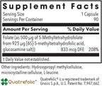 ARG QuatreActiv Folato - Metilfolato 5-MTHF - Quatrefolic - 90 Cápsulas