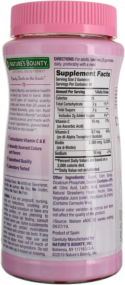 Nature's Bounty Optimal Solutions Gominolas – Formato en gominolas de sabor fresa, fácil de tomar. – Image 2