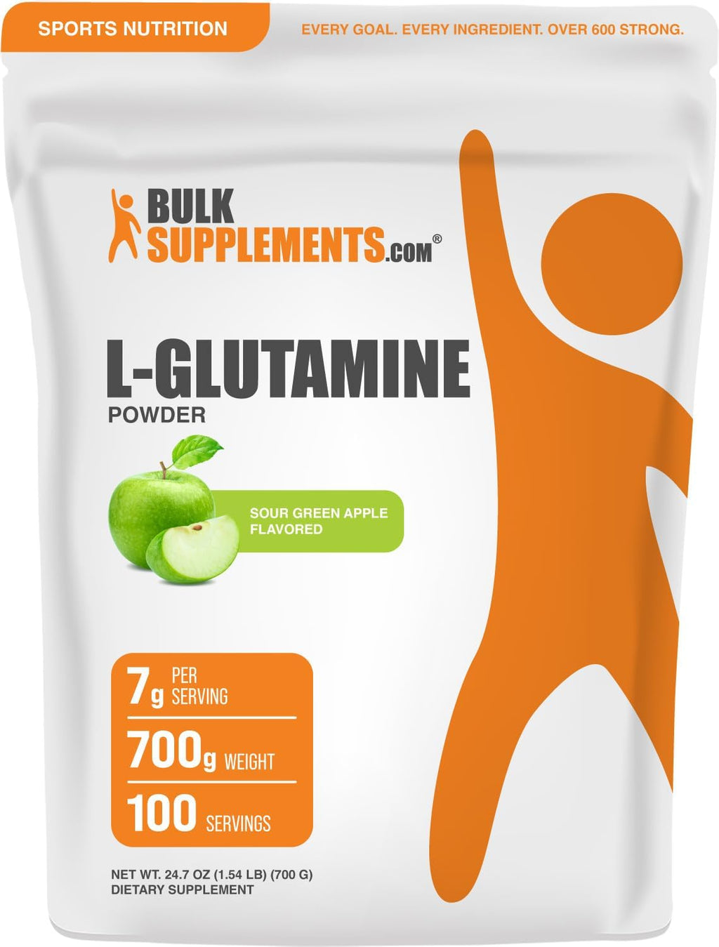 BulkSupplements.com L-Glutamina en Polvo - 500 g (1.1 lb)
