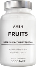 Amen Fruits, Suplemento Diario de Vitaminas con Más de 20 Extractos de Frutas Enteras - Multivitamínico Natural, Bayas, Antioxidantes, Polifenoles y Flavonoides - No-GMO - 90 Cápsulas