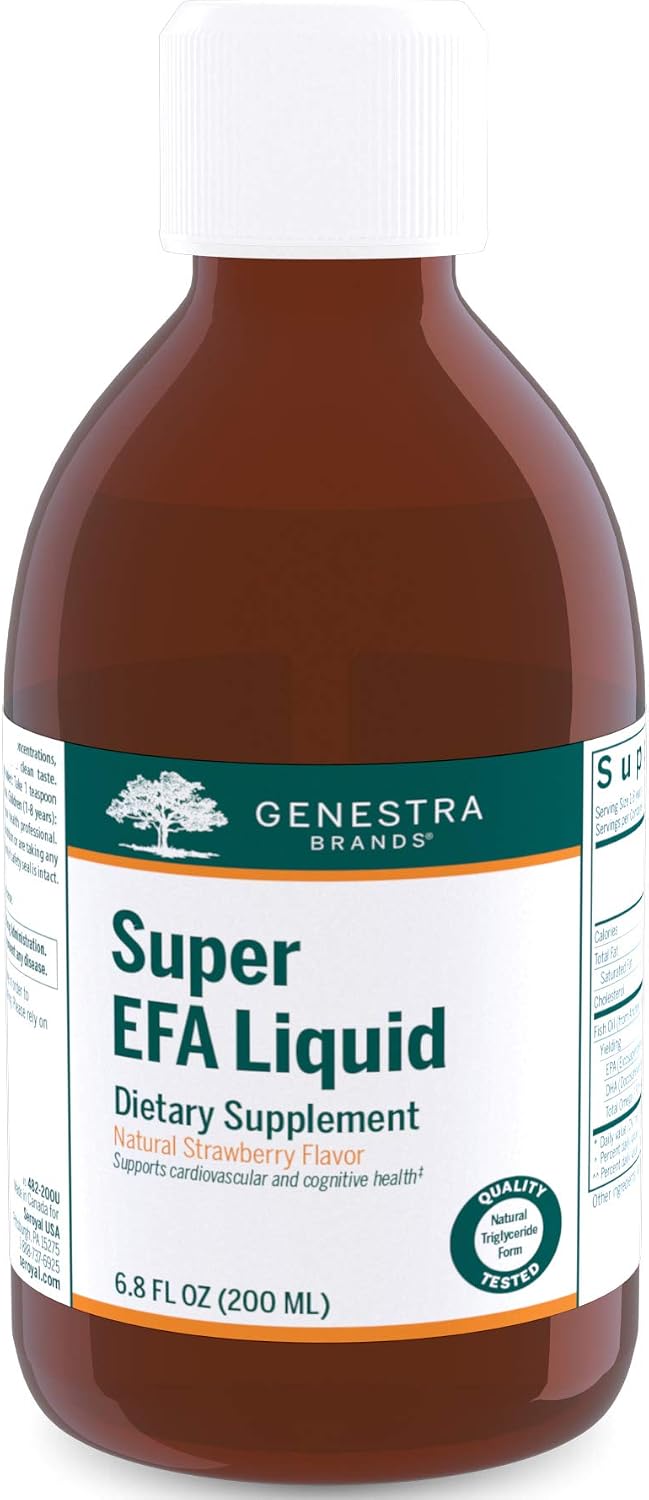 Genestra Brands Super EFA Líquido | Suplemento de Ácidos Grasos Esenciales | Sabor Fresa Natural | 200 ml
