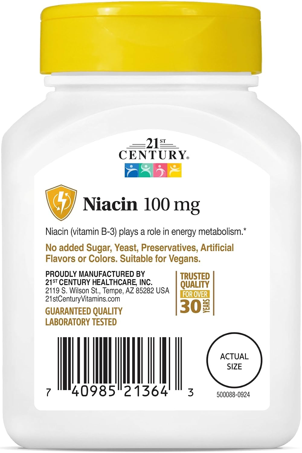 Niacina 100 mg, 110 Comprimidos - 21st Century