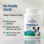 Nordic Naturals Omega-3 Pet, 120 Cápsulas Blandas - Aceite de Pescado para Perros con EPA y DHA