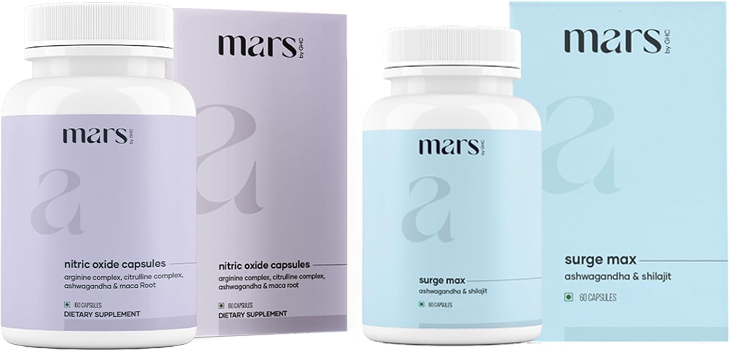 Mars Surgemax - Cápsulas Naturales con Shilajit y Safed Musli, 60 Cápsulas