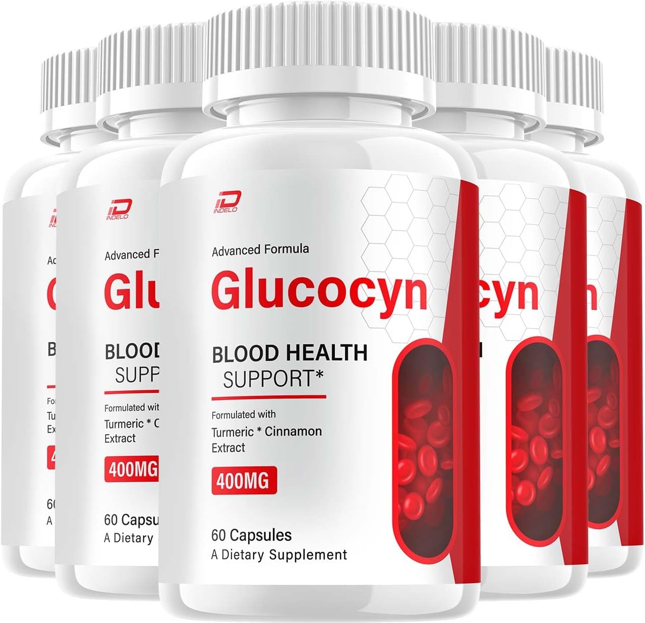 Glucocyn Cápsulas – Suplemento Avanzado de Fórmula Natural para el Soporte de Glucosa, 5 Envases (300 Cápsulas)