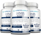Approved Science HMB - 1500 mg de HMB de alta potencia con calcio y BioPerine para absorción - Salud muscular y rendimiento en el ejercicio - 60 cápsulas veganas - Pack de 6