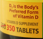 Nature Made Vitamina D3 1000 IU, 350 comprimidos