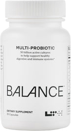 LTH Balance Multi Pro 30B Probiótico - Confianza de los miembros de Life Time - 30 mil millones de UFC - Sin lácteos, estable en almacenamiento - Apoyo intestinal e inmunológico - 30 cápsulas