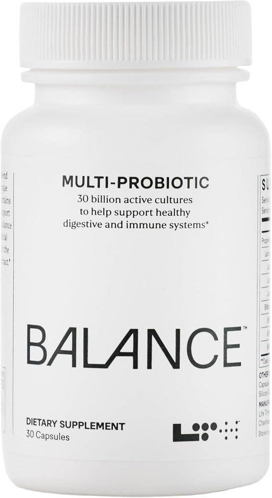 LTH Balance Multi Pro 30B Probiótico - Confianza de los miembros de Life Time - 30 mil millones de UFC - Sin lácteos, estable en almacenamiento - Apoyo intestinal e inmunológico - 30 cápsulas