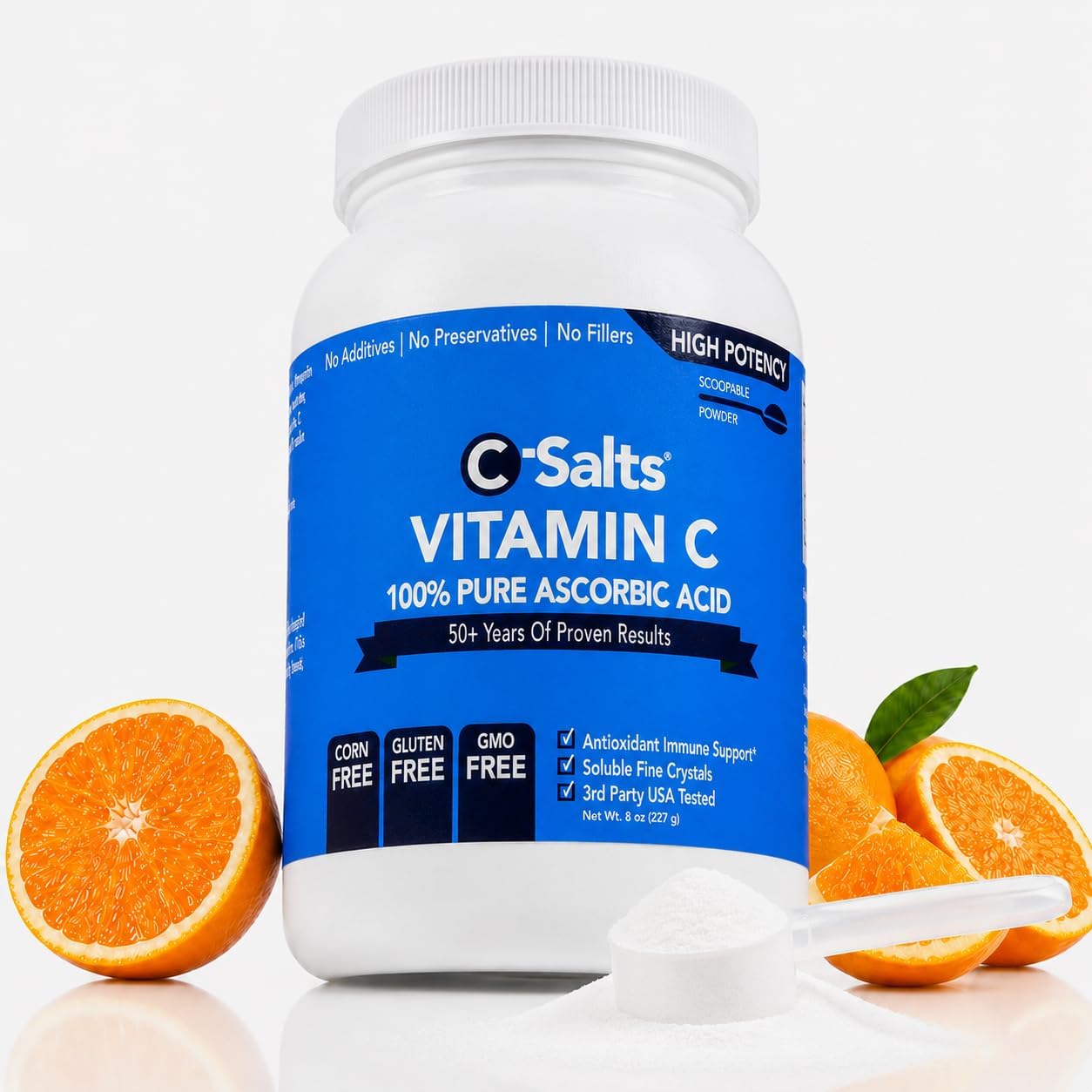 C-Salts Ácido Ascórbico en Polvo Puro - 1000 mg por Dosis - 680 Servicios - 680 g