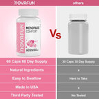 Novafun Menopause Relief Capsules for Women, with Novasoy Soy Isoflavone, Black Cohosh, Passion Flower, Vitex, Vitamin B6, B12, Magnesium (60 cápsulas)