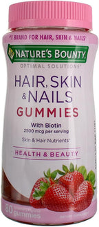 Nature's Bounty Optimal Solutions Gominolas para Piel, Cabello y Uñas, Pack de 2 (160 gominolas)