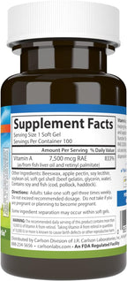 Carlson Labs Vitamin A with Pectin, 25000 IU, 100 Softgels