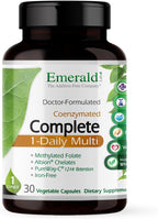 EMERALD LABS Complete 1-Daily Multi - Multivitamínico completo para hombres y mujeres con vitamina C, folato metilado y mezcla de alimentos integrales - 30 cápsulas vegetales