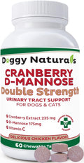 Cranberry D-Mannose para Perros y Gatos - Apoyo Urinario - Tabletas Doble Concentración (60 unidades)