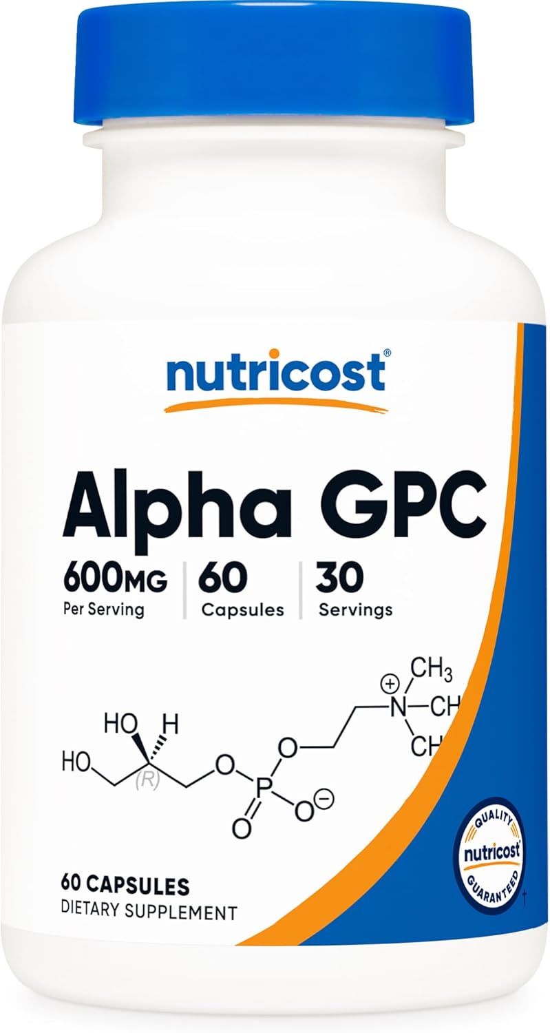 Nutricost Alpha GPC 600mg, 120 Cápsulas Vegetarianas - Sin OGM y Sin Gluten, 300mg Por Cápsula