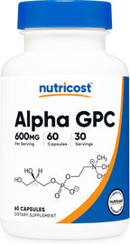 Nutricost Alpha GPC 600mg, 120 Cápsulas Vegetarianas - Sin OGM y Sin Gluten, 300mg Por Cápsula