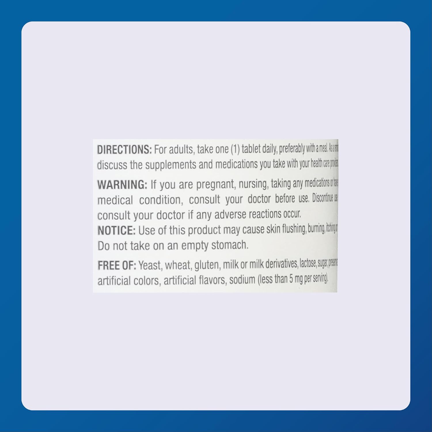 Major Niacin 500mg - 100 comprimidos