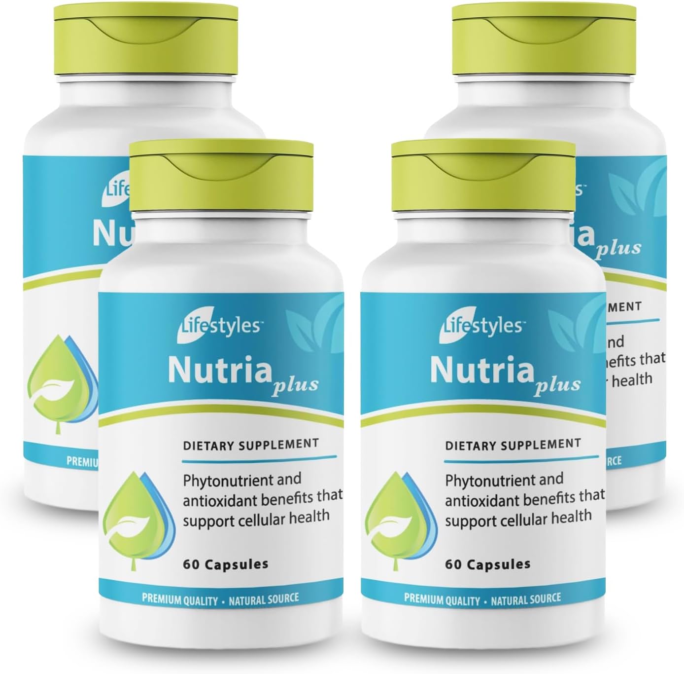 Lifestyles NutriaPlus Antioxidant Supplement - Herbal Immune Support & Multivitamin with Selenium, Vitamin C, Green Tea, Garlic, and More – Made in Canada – 60 Cápsulas