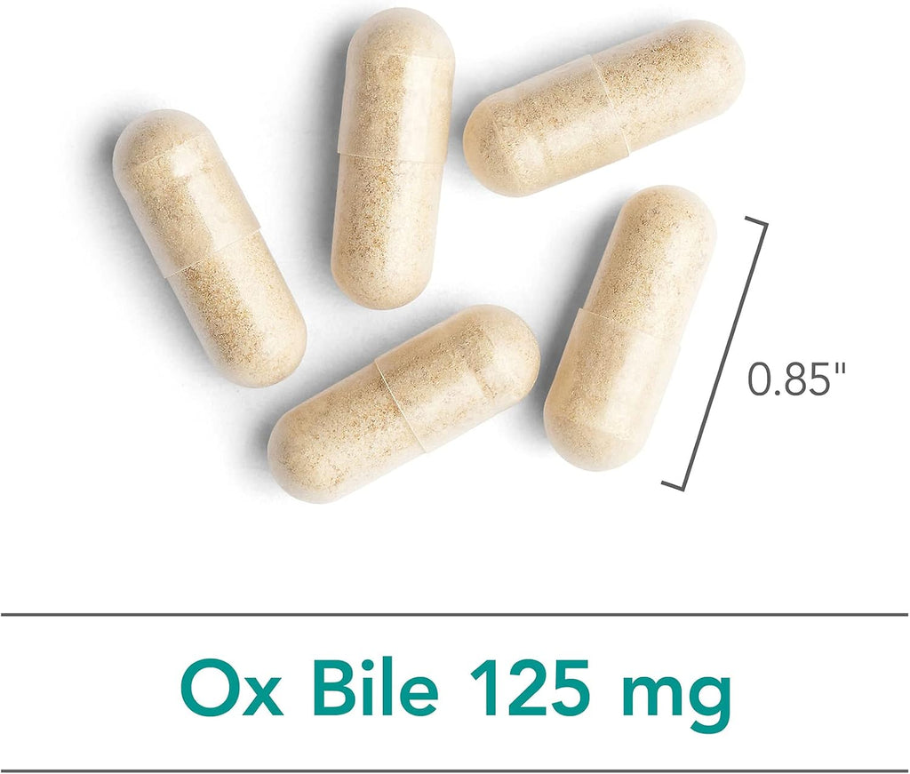 Nutricology Ox Bile 125 mg - Sales Biliares Concentradas - 180 Cápsulas
