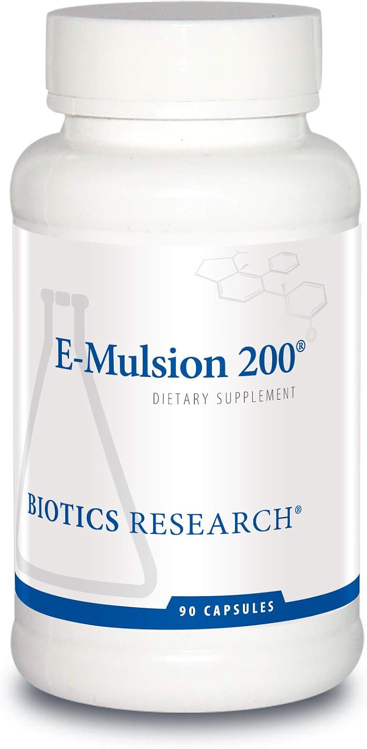 BIOTICS RESEARCH E Mulsion 2 - Vitamina E Emulsificada con Tocoferoles Mixtos, 90 Cápsulas