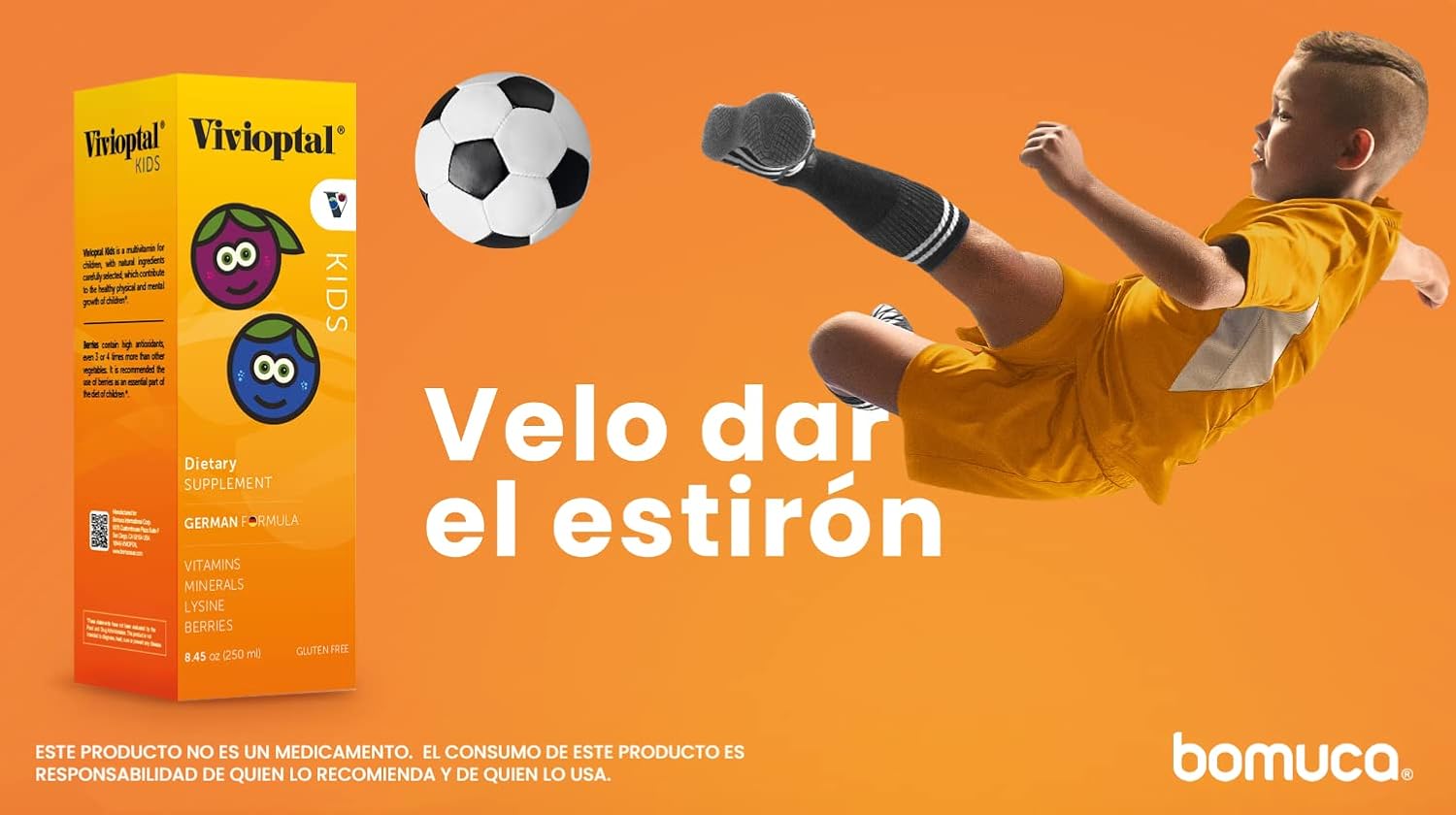 Vivioptal Kids, Multivitamínico y Multimineral Líquido, Sabor Bayas, 250 ml