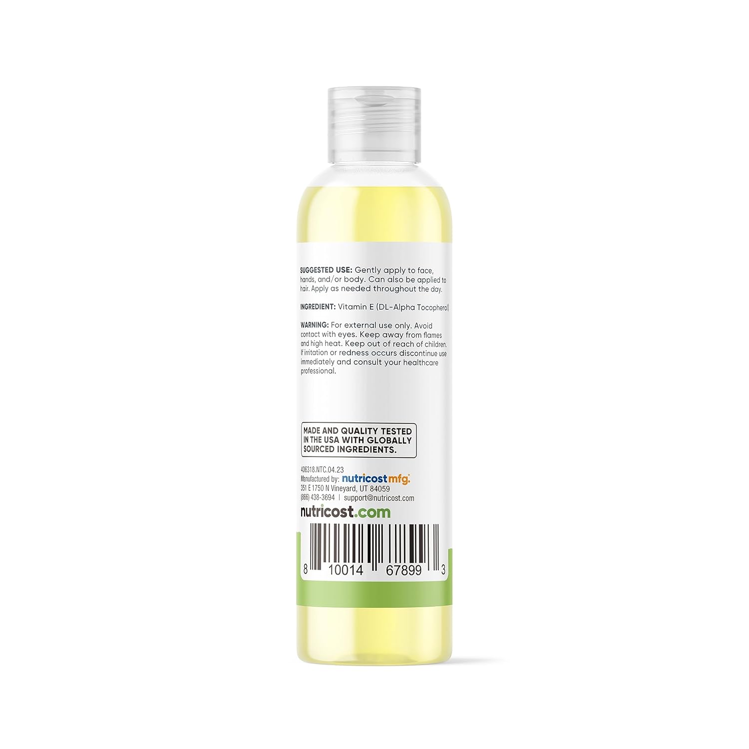 Nutricost Essentials Aceite de Vitamina E (8 Onzas / 230.000 UI) | Aceite de Vitamina E para Piel, Cabello y Uñas