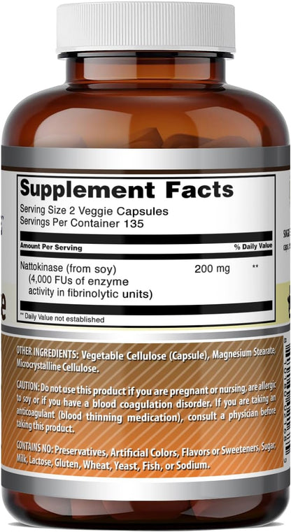 Amazing Formulas Nattokinasa 100 mg, 270 – 100% nattokinasa pura: Cada cápsula contiene 100 mg de nattokinasa con – Image 5