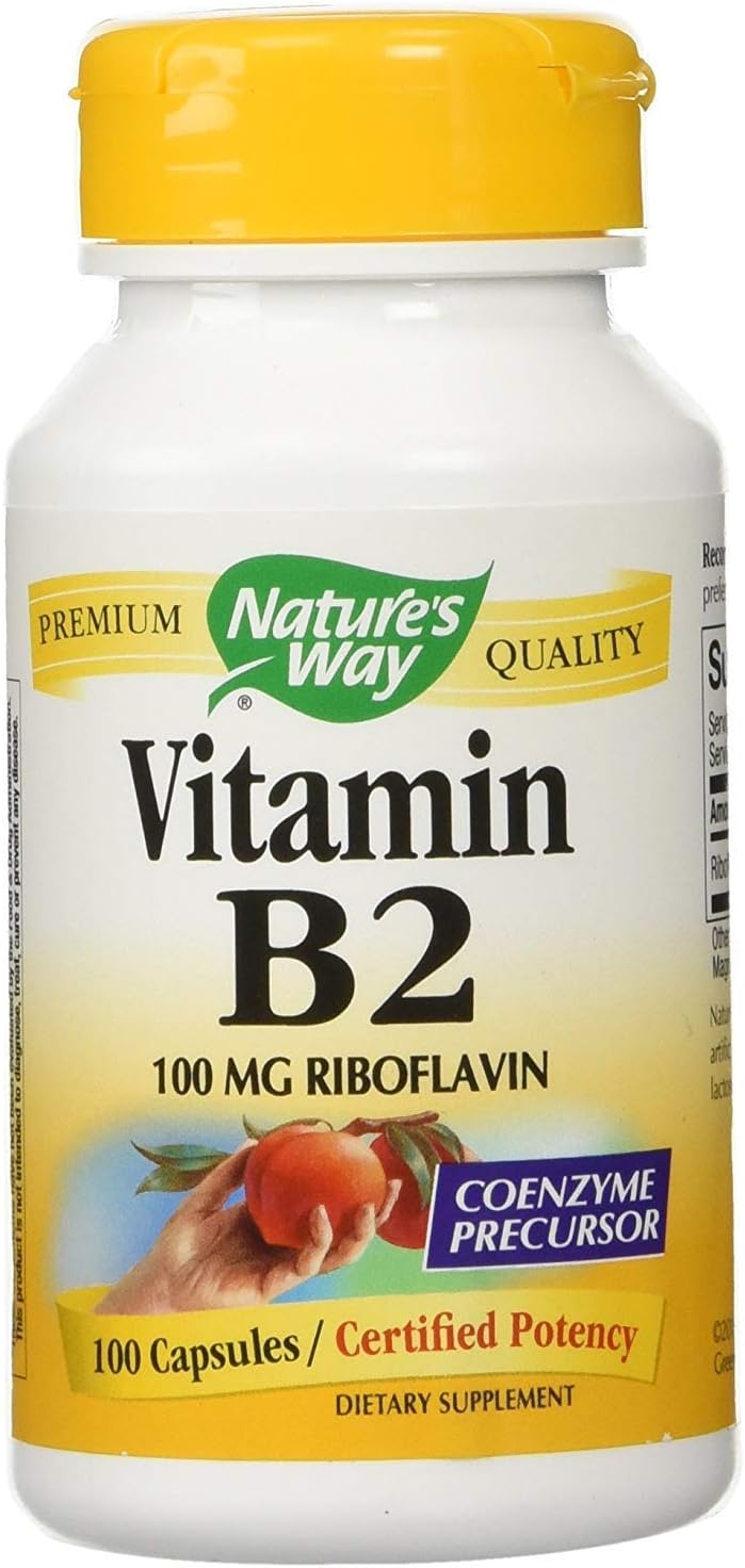 Vitamina B2 (Riboflavina) 100 mg, 100 Cápsulas