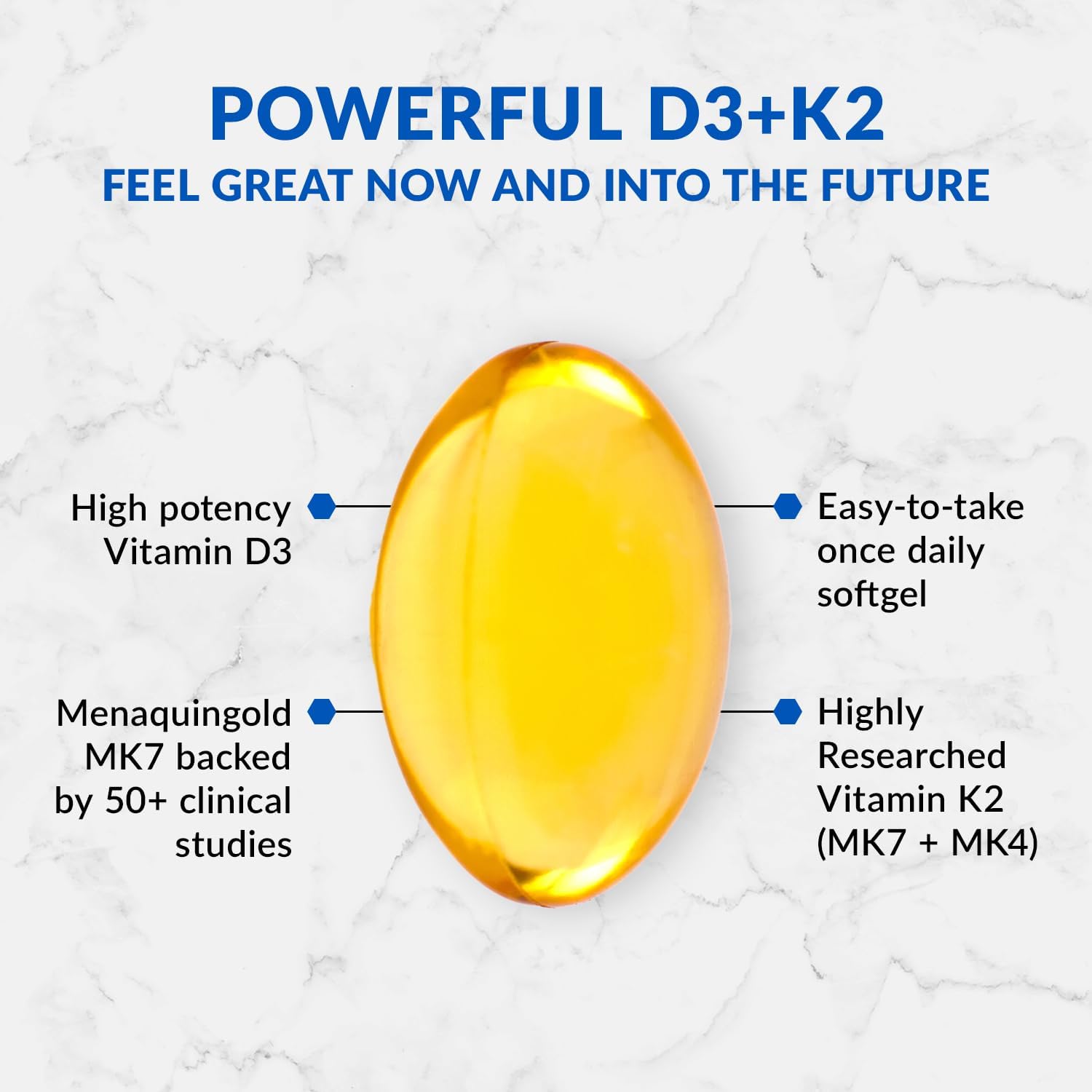BioTrust Sol Joy – Vitamina D3 K2 de Alta Potencia (50 mcg)