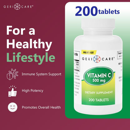 GeriCare Vitamina C 500 mg, 200 Comprimidos – Image 4
