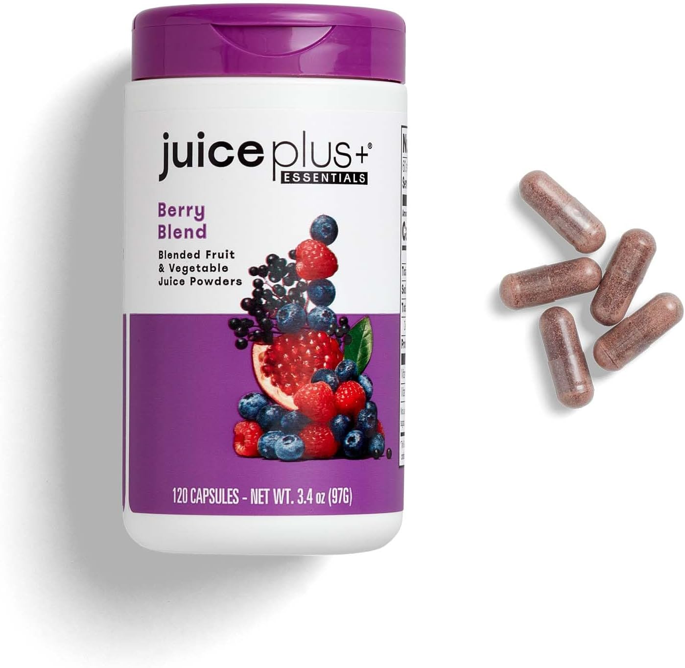 JuicePlus+ Fruit and Vegetable Supplement – Mezcla de 20 Frutas y Verduras, 2 Botellas (120 Dosis)