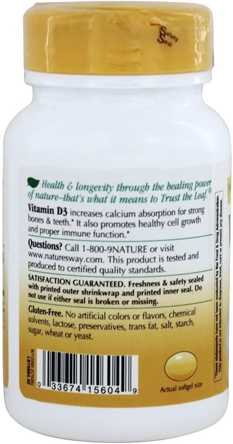 Nature's Way Vitamina D-3 2.000 UI - 240 Cápsulas Blandas