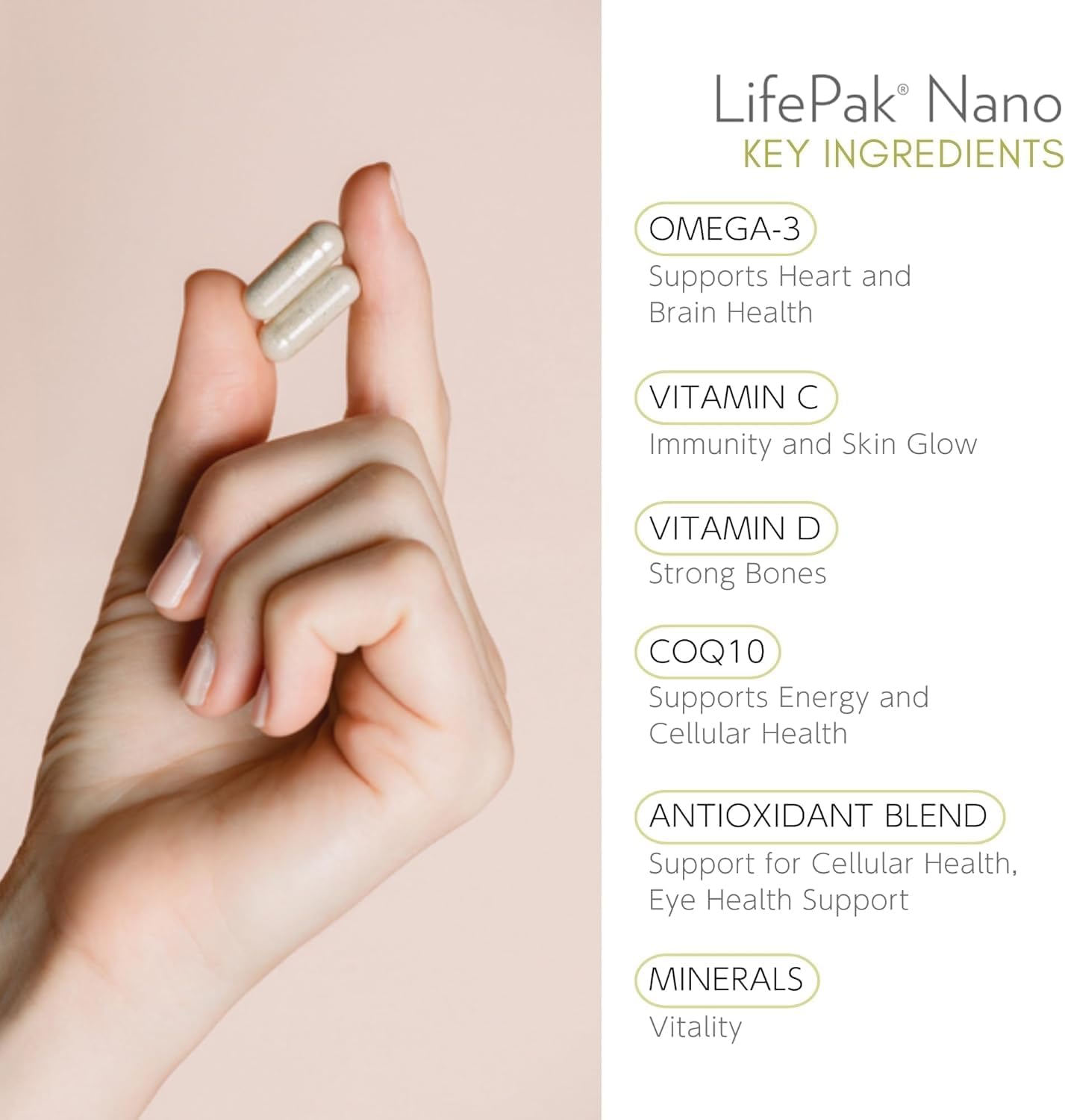 Nu Skin Pharmanex LifePak Nano — Suplemento diario con nutrientes esenciales, 60 sobres
