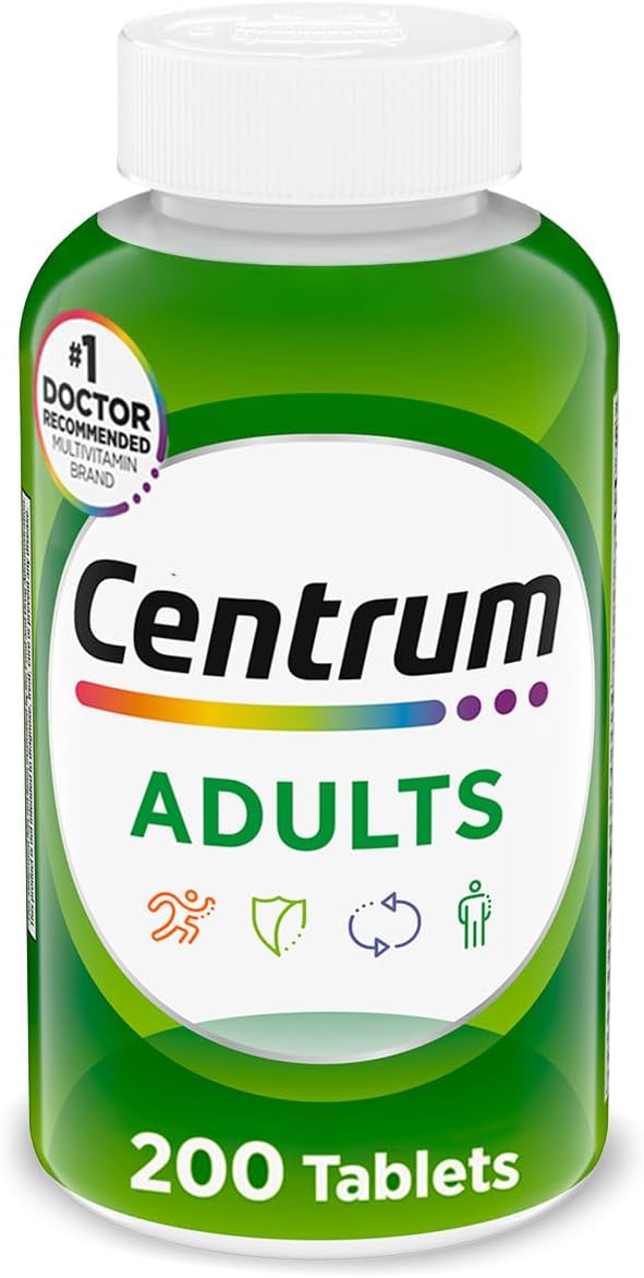 Centrum Multivitamínico Adultos Completo con Vitaminas, Minerales, Antioxidantes, Zinc, Vitamina D3 y Vitaminas B - 200 Comprimidos